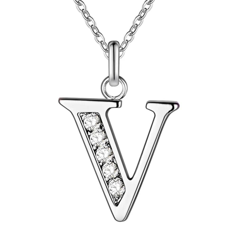 925 Sterling Silver 26 Letters Necklace Pendant for Women Wedding Engagement Jewelry Fashion Classics Gift Party High quality