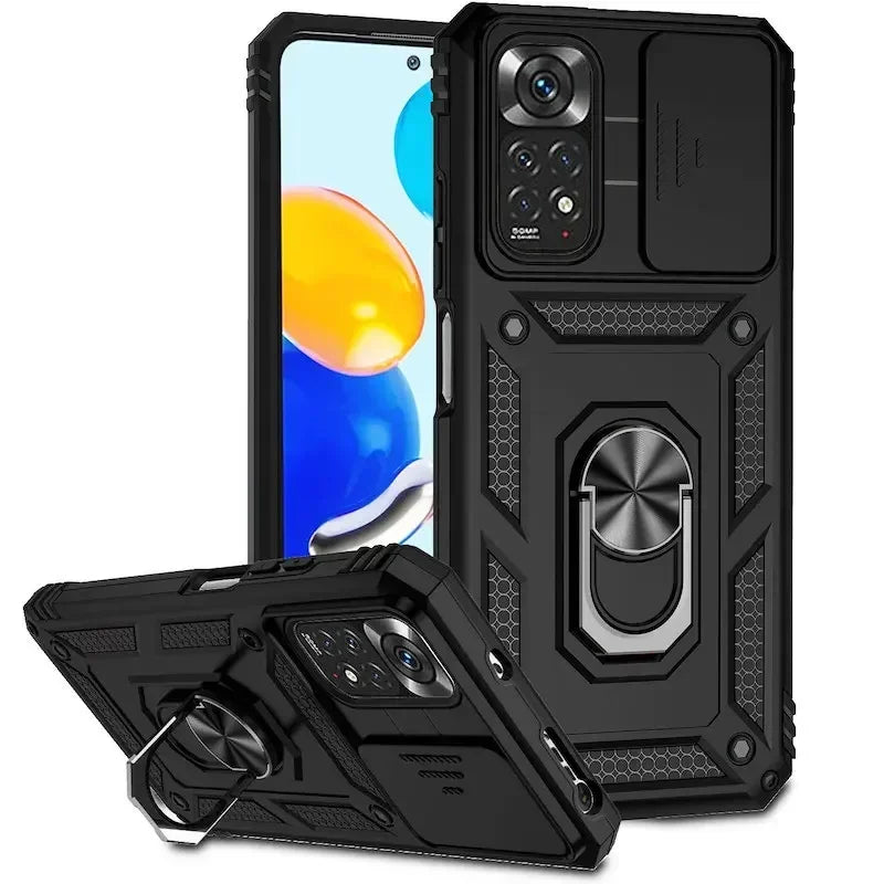 Armor Ring Bracket Push Phone Cases for Xiaomi Redmi Note 11 10 9 8 Pro Ma 9S Prime Poco X3 NFC X4 M4 4G 5G  XiaoMi 11 11T Cover