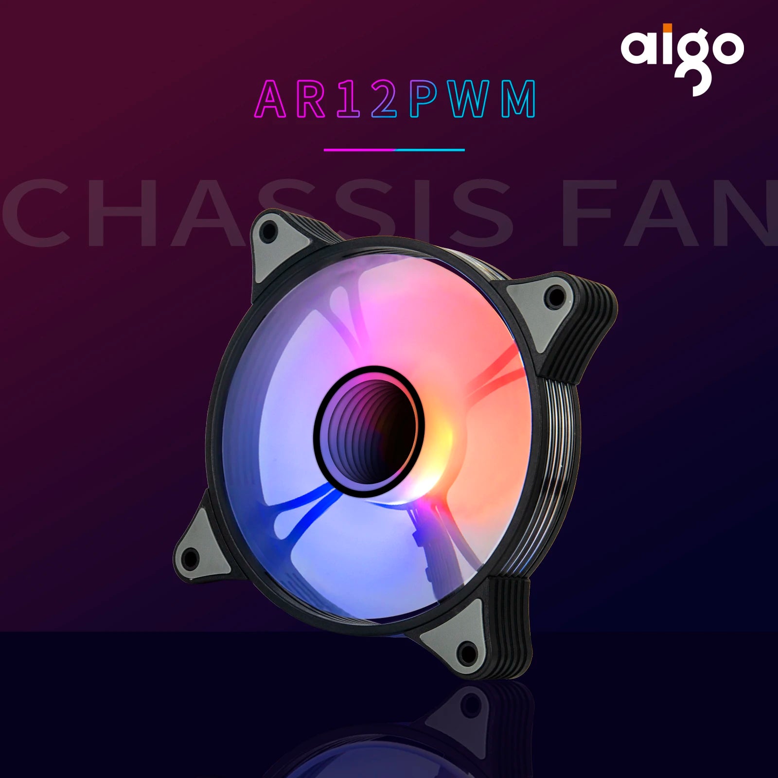 Aigo AR12PRO Computer Case Fan Ventoinha PC Unlimited Space 120mm RGB Fan 4pin PWM CPU Cooling Fan 3pin5v Argb 12cm Ventilador