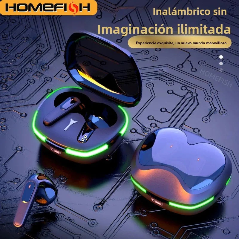 HOMEFISH Pro60 Binaural Wireless TWS Wireless Bluetooth Headset Mini Sports Bluetooth Headset NoiseCancelling Gaming Headset