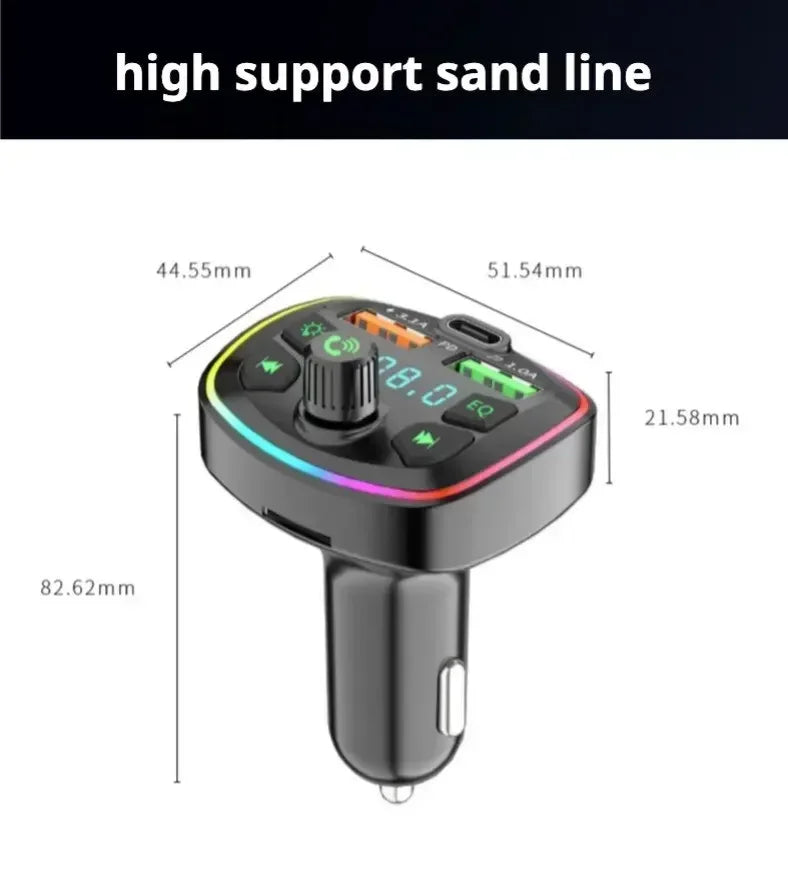 Q7 Car Bluetooth FM Transmitter - Dual USB PD Charging, Hands-Free Calling & Mp3 (3.1A)
