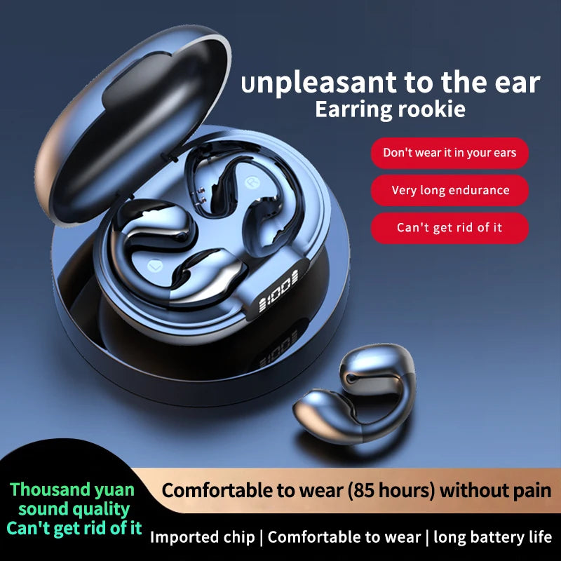 Soleeanre Portable Wireless Headphone Sports Earphone Earbud Ear Clip Design Calling HiFi Sound With Microphone