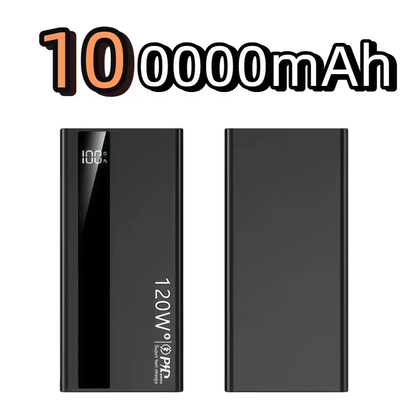 200000mAh High Capacity PowerBank 120W Super Fast Charging Portable External Battery Powerbank For Iphone Huawei Oppo Samsung