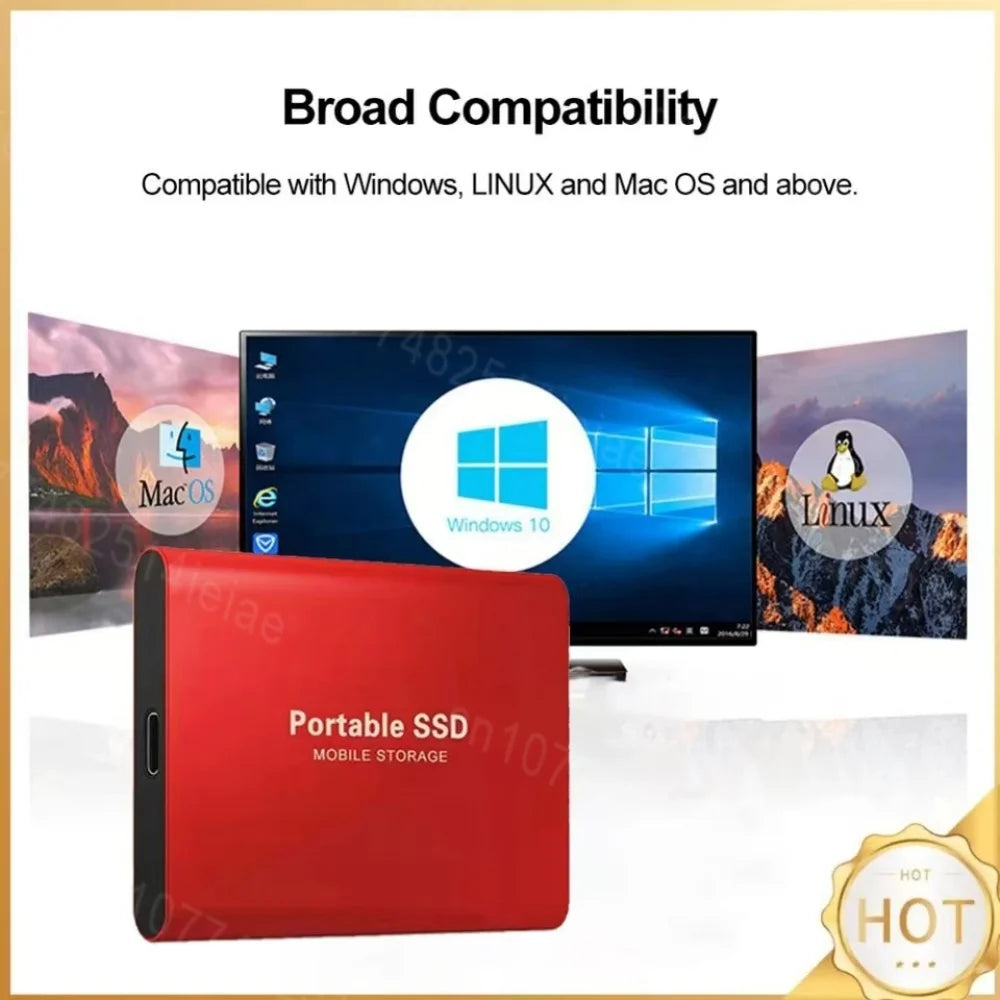 12TB External SSD Portable USB C Solid State Drive Ultra Thin Powerful Performance Game File Storage