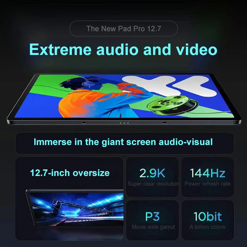 Lenovo Xiaoxin Pad Pro 12.7 2025  Full Eye-Care Screen Tablet for Entertainment, Office Work & Study, Powered by Dimensity 8300