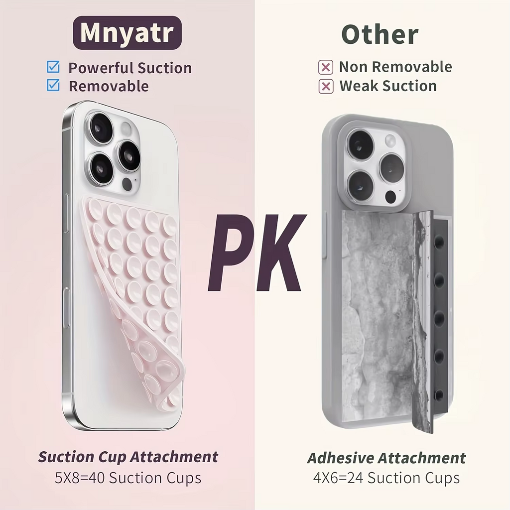 2pcs Double-Sided Silicone Suction Cup Phone Stand for Iphone Android Adjustable Angle for Makeup Fitness Yoga Binge-Watching