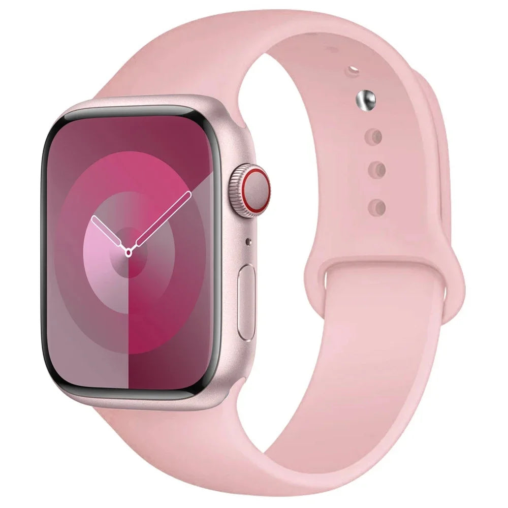 Silicone Band For Apple Watch strap 44mm 45mm 40mm 41mm 42-46mm 49mm sport bracelet iwatch series 11-10-9-8 7 6 5 4 SE-Ultra 2/3