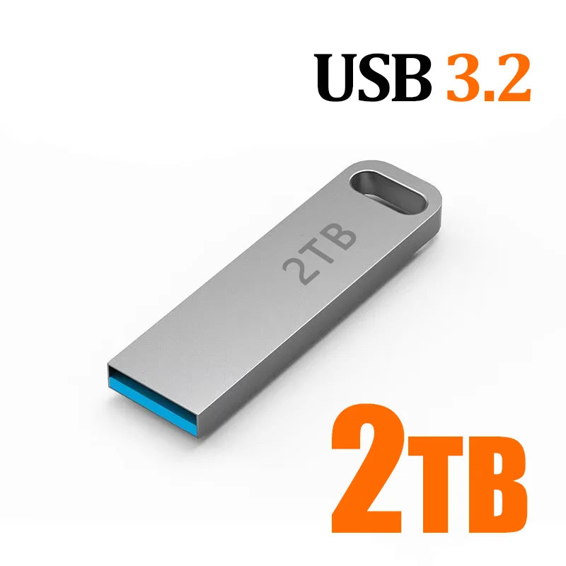 2TB Flash Drive USB 3.2 Super High Speed Transfer Metal Mini U-Disk Pen Drive Type C Memory Waterproof Disk SSD U-Drive ﻿