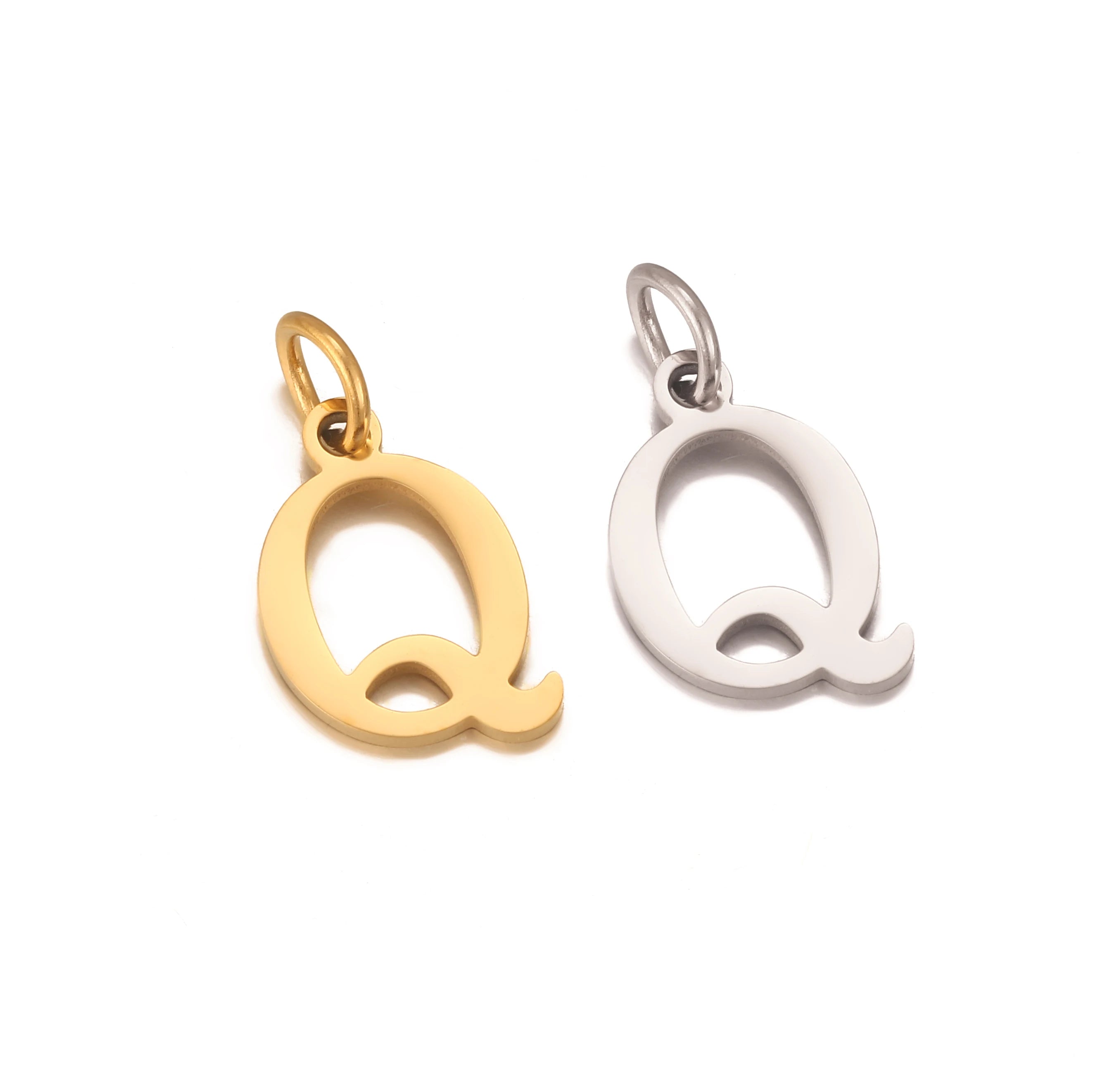 5Pcs Stainless Steel Initial Alphabet Charms Fadeless English Letter Pendant DIY Necklace Bracelet Gift Jewelry Making Supplies