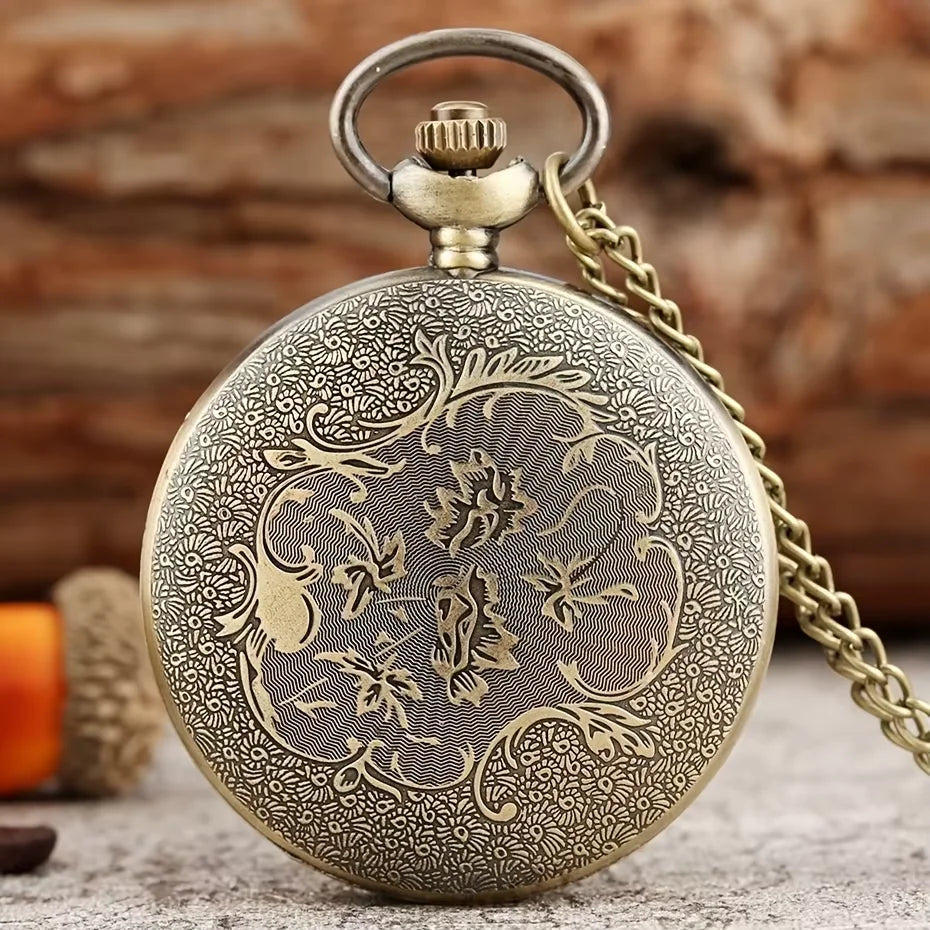 1 piece retro pocket watch, fashionable and trendy glasses pocket watch, quartz watch, cartoon watch