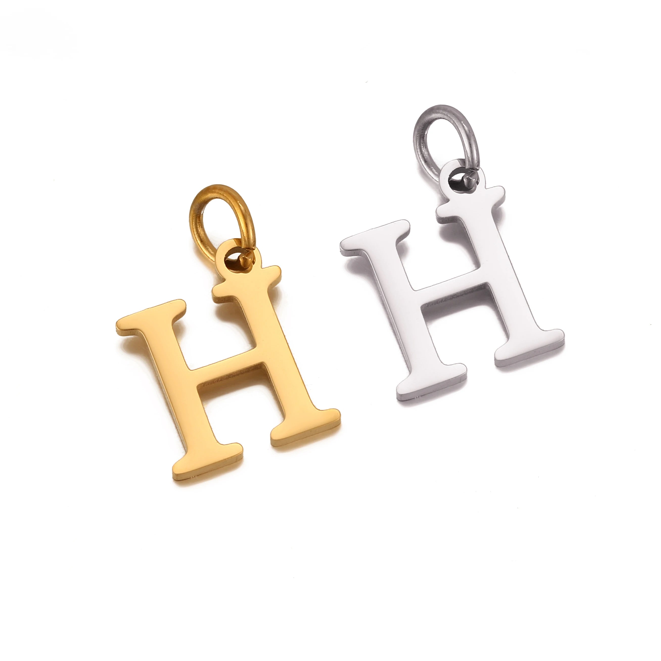 5Pcs Stainless Steel Initial Alphabet Charms Fadeless English Letter Pendant DIY Necklace Bracelet Gift Jewelry Making Supplies