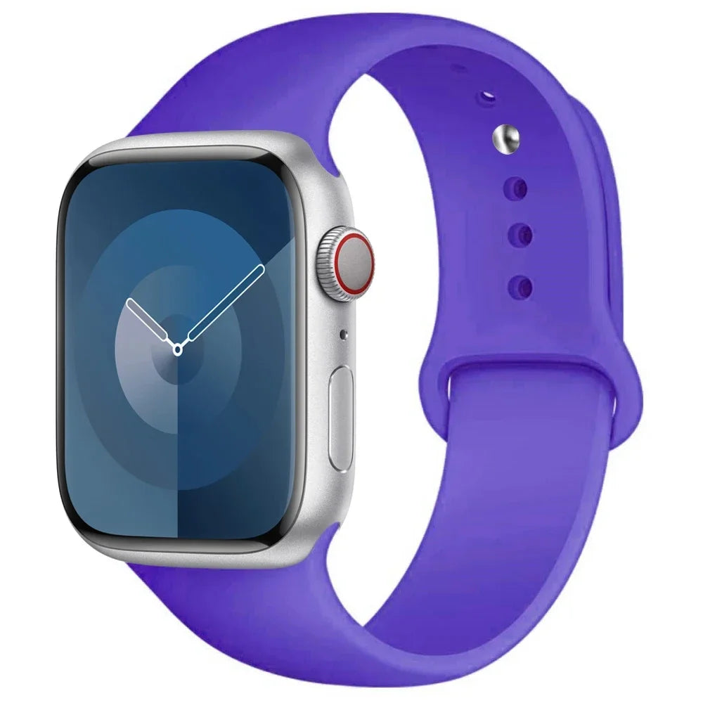 Silicone Band For Apple Watch strap 44mm 45mm 40mm 41mm 42-46mm 49mm sport bracelet iwatch series 11-10-9-8 7 6 5 4 SE-Ultra 2/3
