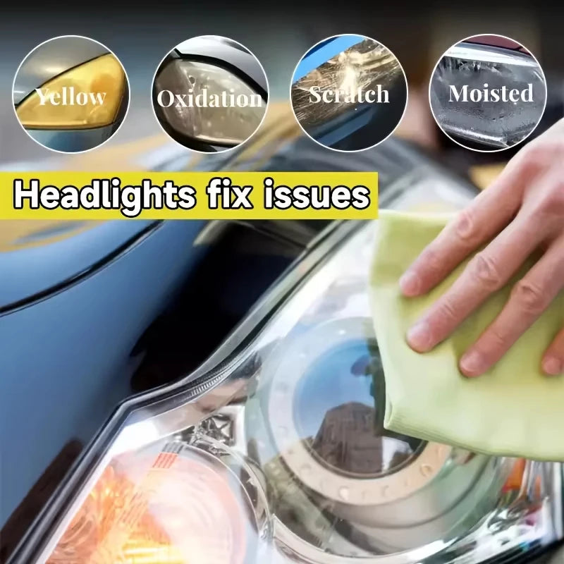 Car Lamp Restoration Polishing Kit - Headlight Scratch Remover & Oxidation Cleaner Repair Paste for Headlamp Assembly Polish Wax