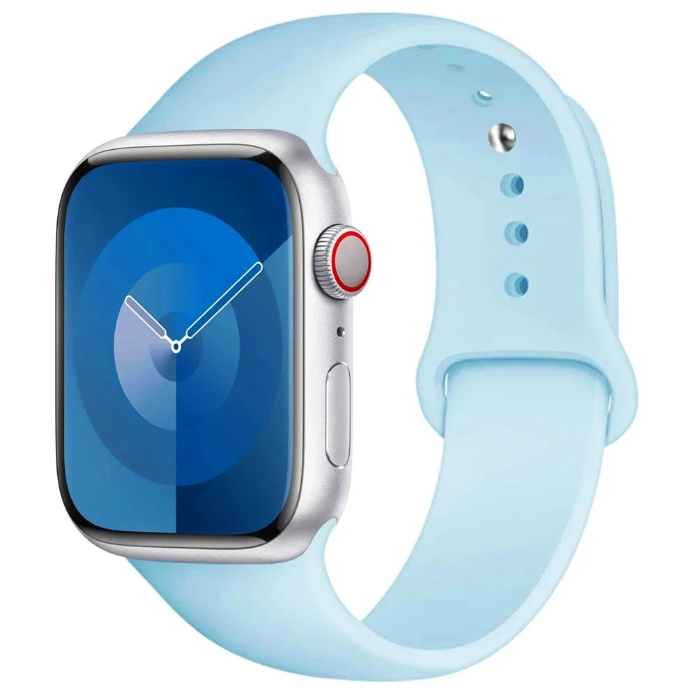 Silicone Band For Apple Watch strap 44mm 45mm 40mm 41mm 42-46mm 49mm sport bracelet iwatch series 11-10-9-8 7 6 5 4 SE-Ultra 2/3