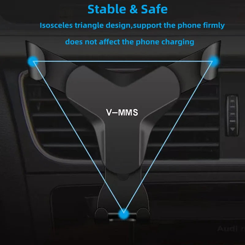 Gravity Car Holder For Phone in Car Air Vent Mount Clip Cell Holder No Magnetic Mobile Phone Stand For iPhone 13 Xiaomi Samsung