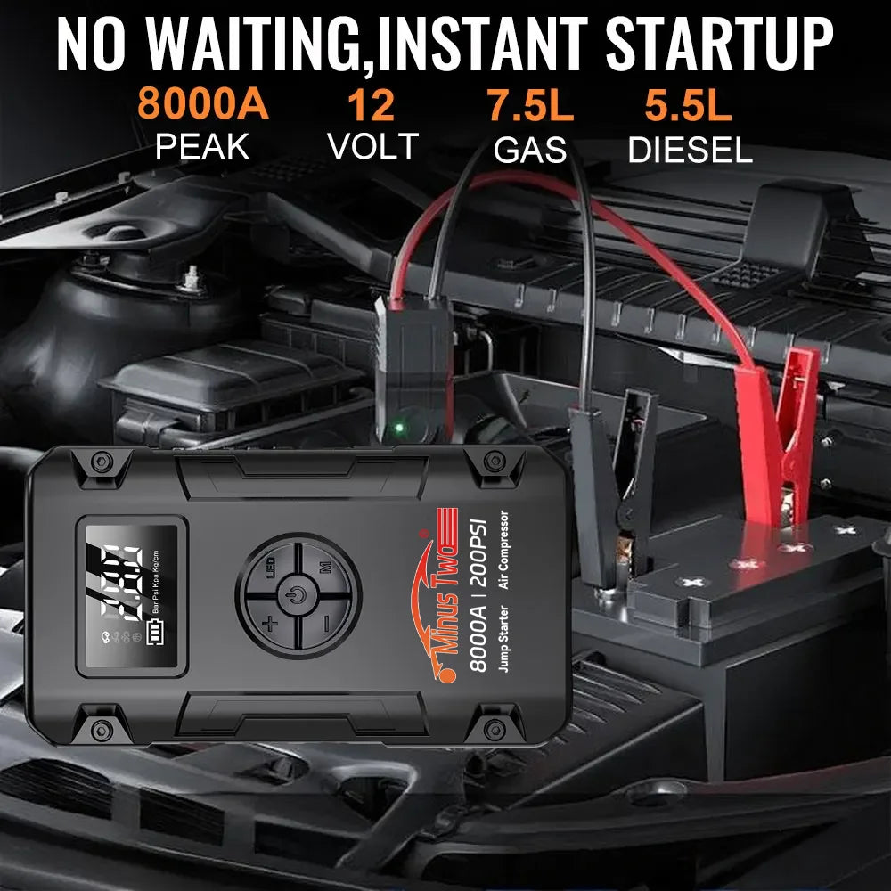 Wireless Peak Car Jump Starter, Portable Emergency Booster & Car Power Supply, All-in-One Backup Power for Vehicle SUV Truck