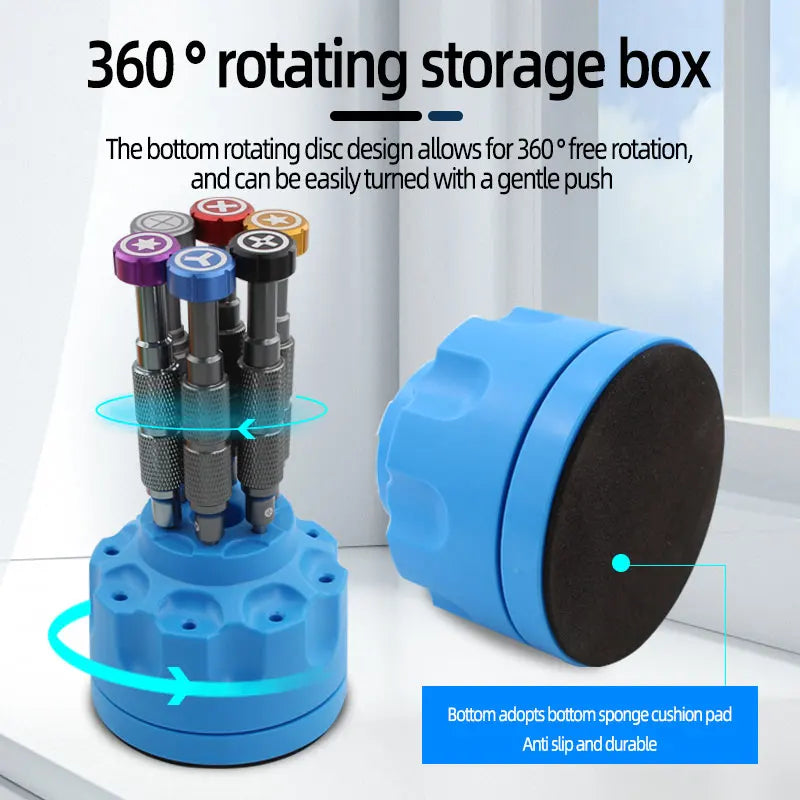 360 ° Rotating Multi functional Maintenance Tool Storage Rack with Multi hole Slot Classification Storage Box Belt with Magnet