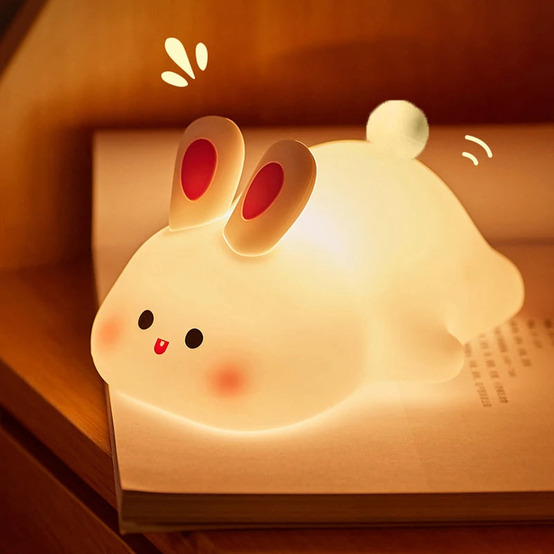 Easter Bunny Lamp Panda Light Ornament Cute Rabbit Lamp Decorations Desk Accessories Cartoon Reading Light Easter Gifts