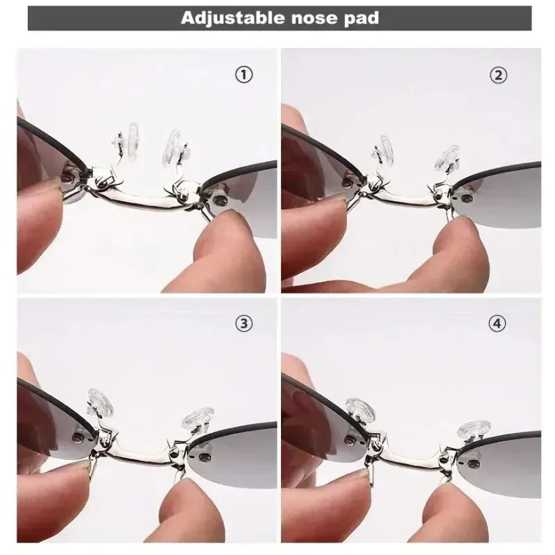 1-2PCS Clip On Nose Glasses Round Rimless Matrix Morpheus Sunglasses Mini Frameless Vintage Men Eyeglasses