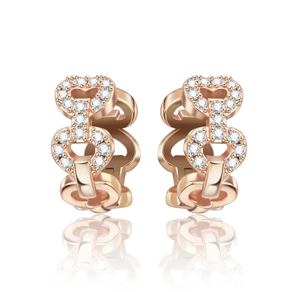 925 Sterling Silver 2026 New Earrings Sparkling Zircon Studs, 3 Color Gold/Rose Gold/Silver Fashion Accessory For Daily Use