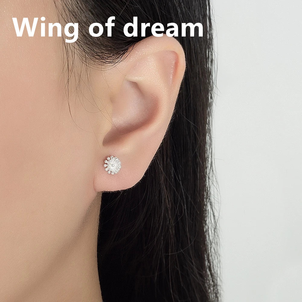 925 Sterling Silver Earrings Dandelion Beads Earrings Ladies Elegant Fashion Wedding Party Jewelry Gift