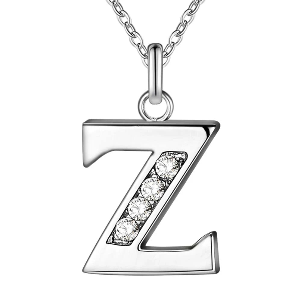 925 Sterling Silver 26 Letters Necklace Pendant for Women Wedding Engagement Jewelry Fashion Classics Gift Party High quality