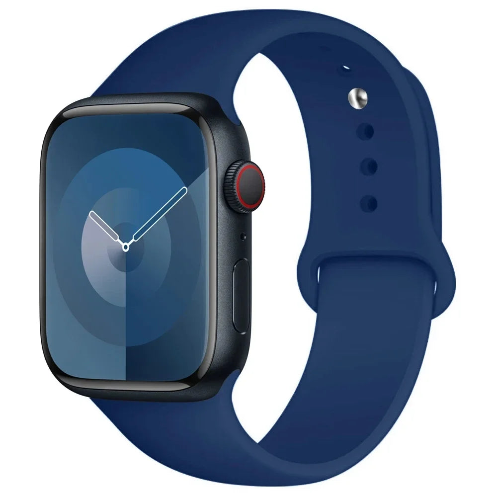 Silicone Band For Apple Watch strap 44mm 45mm 40mm 41mm 42-46mm 49mm sport bracelet iwatch series 11-10-9-8 7 6 5 4 SE-Ultra 2/3