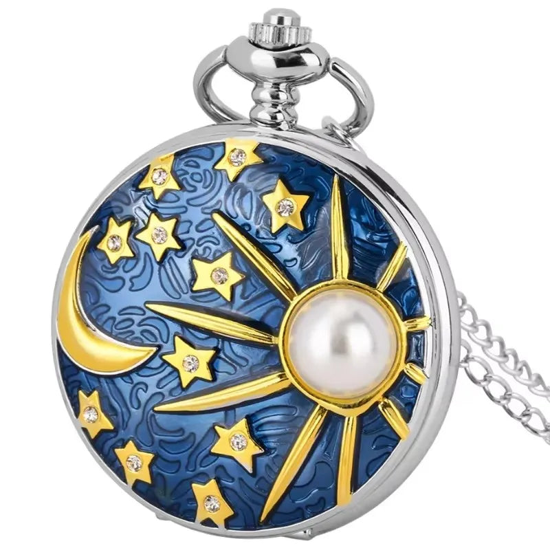 Vintage Bronze Steampunk Copper Cutout Gear Quartz Pocket Watch Necklace Pendant Clock Chain Men Women Chain Gift