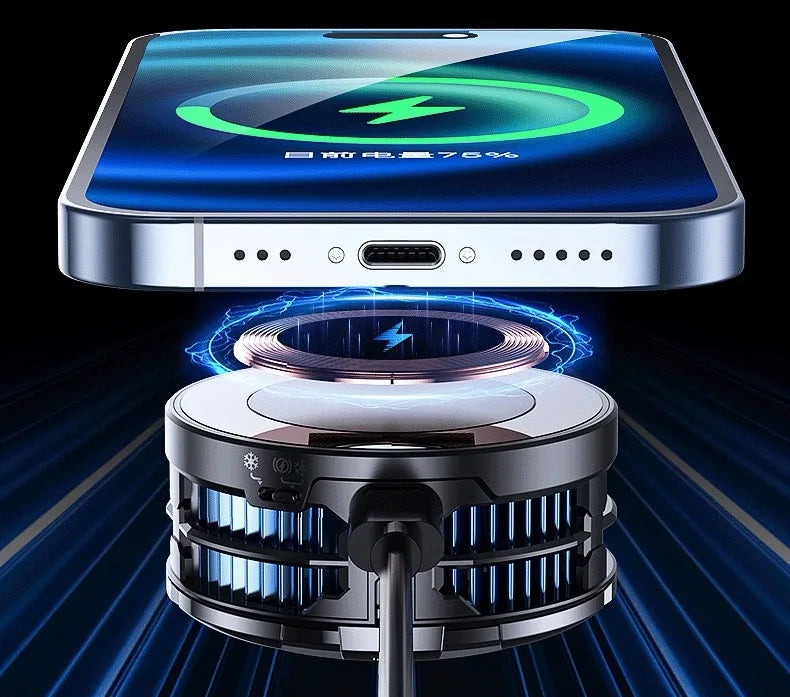MEMO CX08, Phone Cooler and Wireless Charger, Semiconductor-Based Cooling Fan, Radiator for iPhone & Android Phones