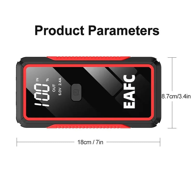 EAFC 2000A / 600A Car Jump Starter Portable Power Bank  Car Battery Booster 12V Auxiliary Starting Device for Diesel Gasoline