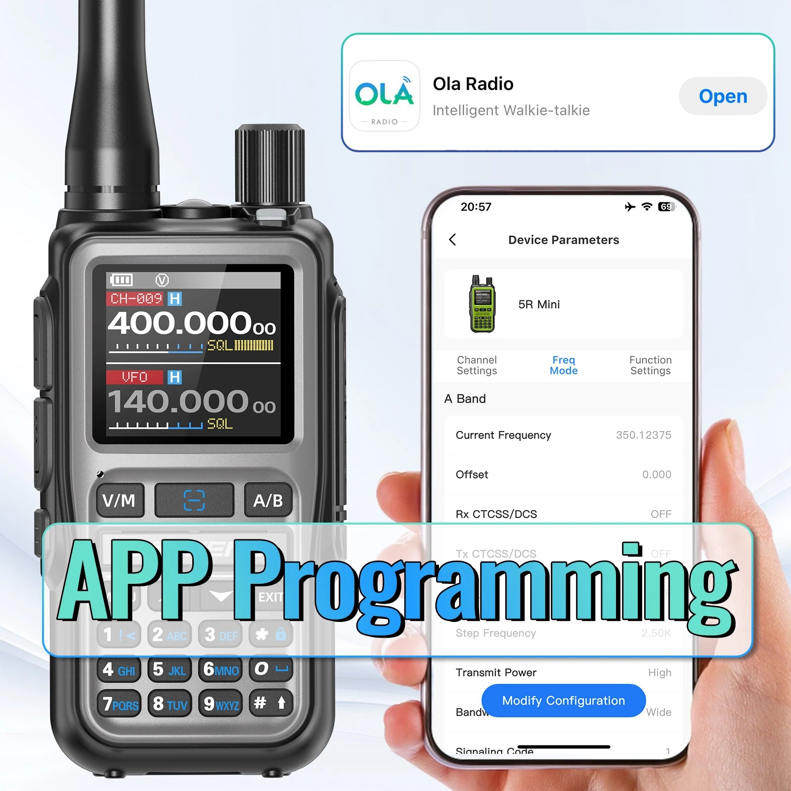 BAOFENG UV-5R Mini Walkie Talkie Multi Band Bluetooth Programming Wireless Copy Frequency 999CH AM FM Long Range Two Way Radio