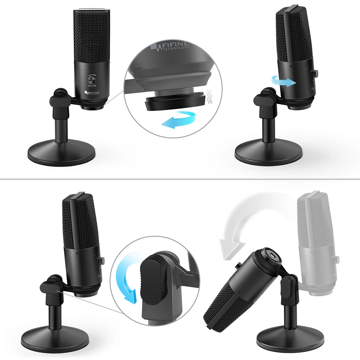 FIFINE K670B USB Microphone with Gain Control for Multipurpose Recording & Podcast, Flash Sale with Limited Stock, Fast Shipping