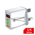 USB Fast Charger 3 Port With LED Display Phone Adapter For iPhone Samsung Xiaomi Huawei Quick Charge 3.0 EU/US Plug Wall Charger