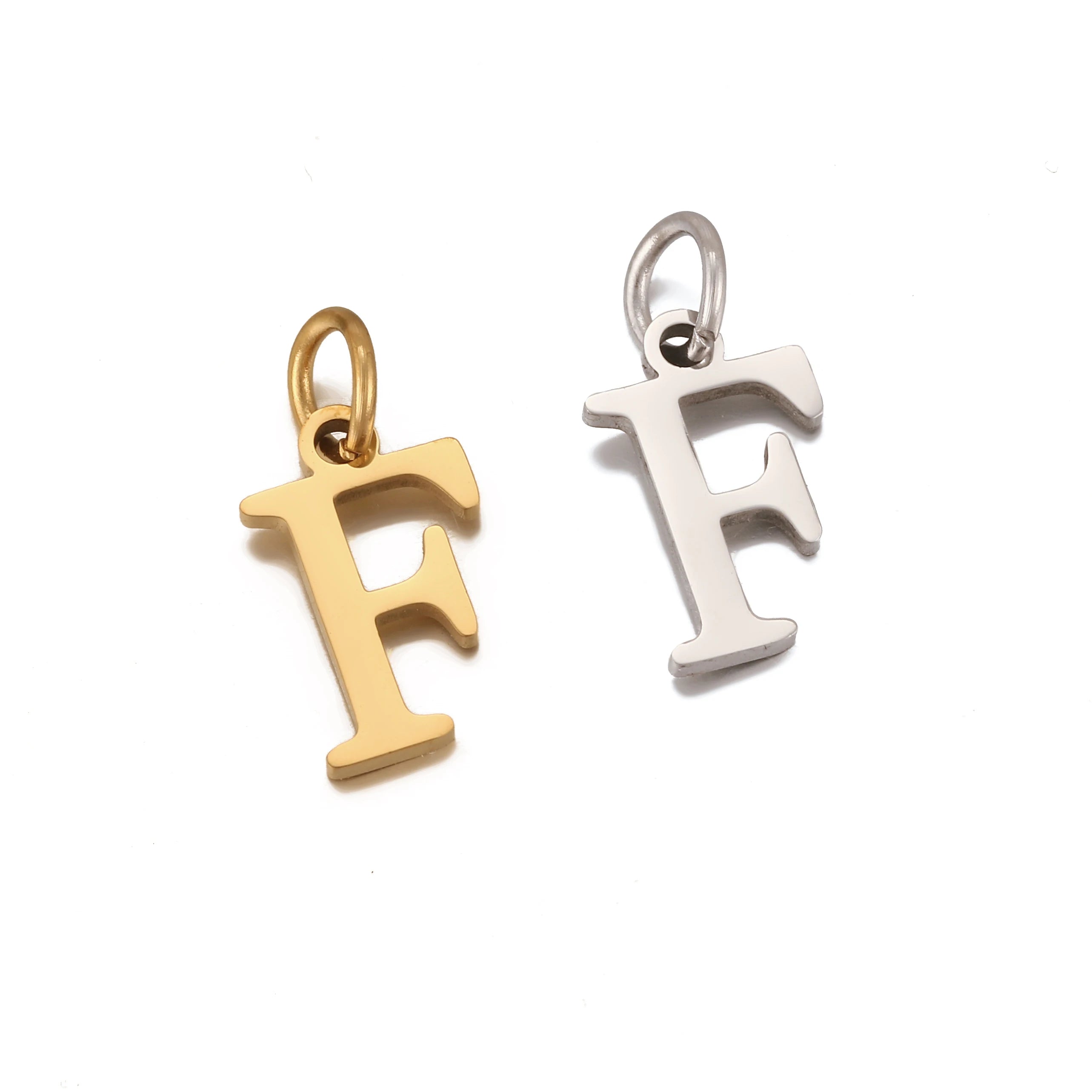 5Pcs Stainless Steel Initial Alphabet Charms Fadeless English Letter Pendant DIY Necklace Bracelet Gift Jewelry Making Supplies