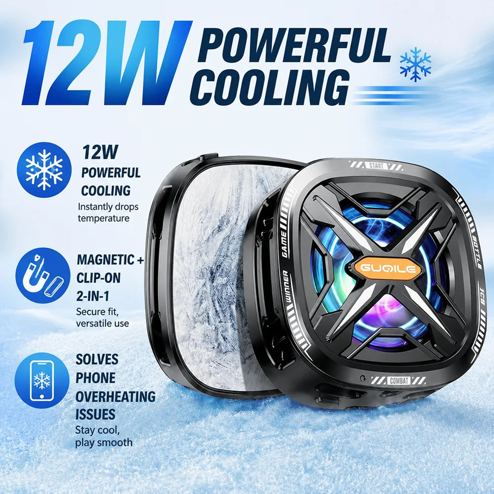 15w Strong Cooling FS05 Semiconductor Mobile Phone Radiator Cooler Fan 10w Digital Display Magnetic Back Clamp