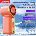 Lenovo Best Selling Summer Super Mini Rechargeable Handheld High Speed Fan Powerful Wind Ultra Quiet Digital Display Pocket Fan