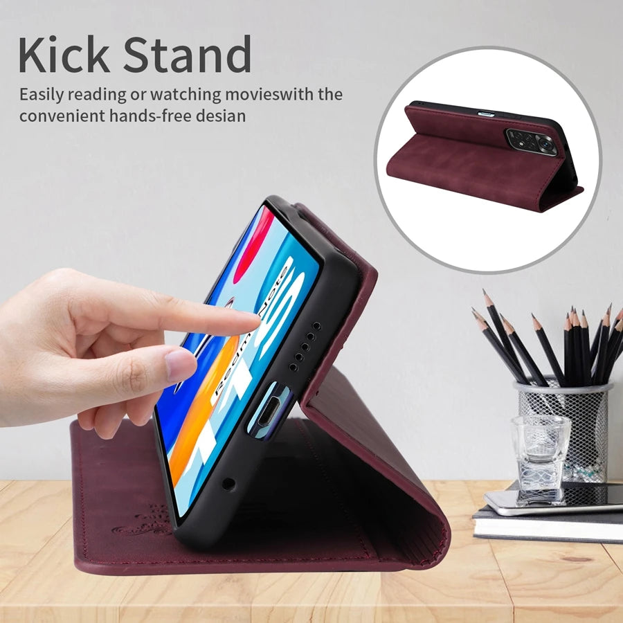 Flip Wallet Leather Case For Xiaomi Redmi 10 10C 9 9A 9C 9T Note 11 11S 11 Pro 10 10S 9 8T 7 Pro Mi Poco F3 X3 NFC M4 Pro 11T