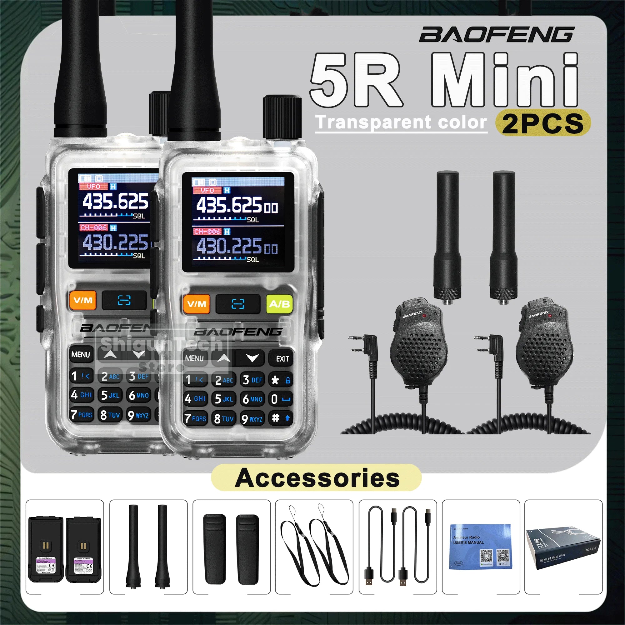 Baofeng UV 5R Mini Walkie Talkie Air Band UHF/VHF Dual Watch Dual PTT Bluetooth Programming Type-C Camping Ham Radio Upgrade 5R