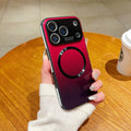 Luxury Large Window For Magsafe Phone Case For iPhone 17 16 15 14 13 12 Pro max Plus Air Magnetic Gradient Streaming Phone Cover