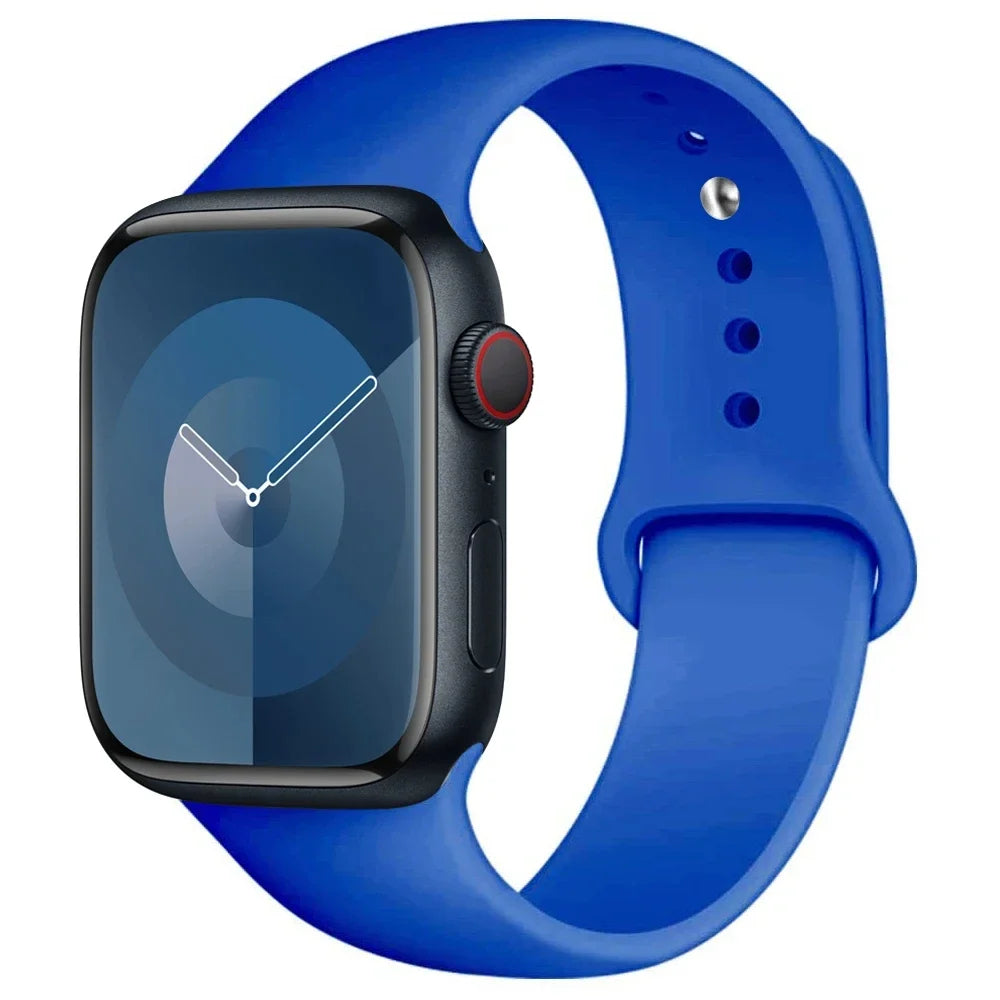 Silicone Band For Apple Watch strap 44mm 45mm 40mm 41mm 42-46mm 49mm sport bracelet iwatch series 11-10-9-8 7 6 5 4 SE-Ultra 2/3
