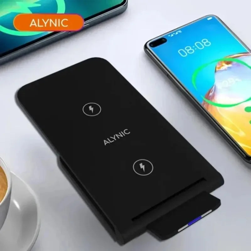 Foldable Wireless Charger Stand Fast Charging Dock Universal Holder For iPhone 17 16 15 14 13 12 Pro Max Samsung Galaxy S25 S24