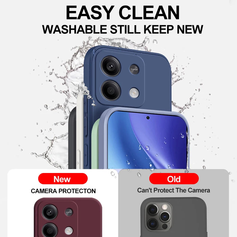 Redmi Note 13 Case Square Liquid Silicone Soft funda TPU Cover For Xiaomi Redmi Note 13 Note13Pro Plus Note13 Pro 5G Phone Cases