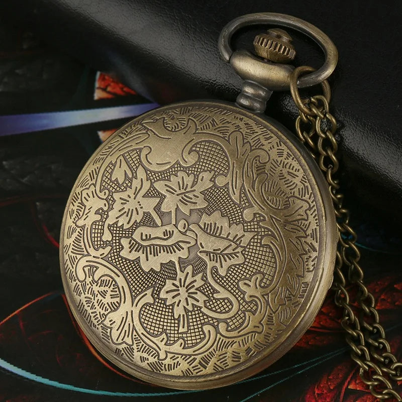 Hollow retro petal flip fashion round wall watch ancient flip pocket watch jewelry wall watch classic style pocket watch gift