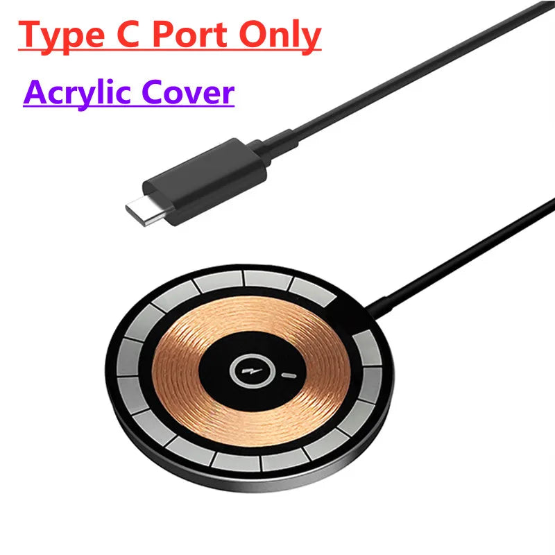 VIKEFON Magnetic Wireless Charger Pad USB Type C PD For Magsafe iPhone 17 16 15 14 13 12 Pro Max Fast Charging Dock Chargers