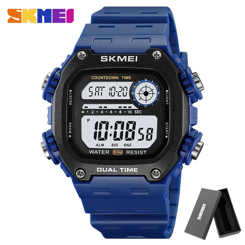 SKMEI 2126 Alarm montre homme Back Light Dightal Countdown Sport Watches Mens Fashion 5Bar Waterproof Stopwatch Wristwatch