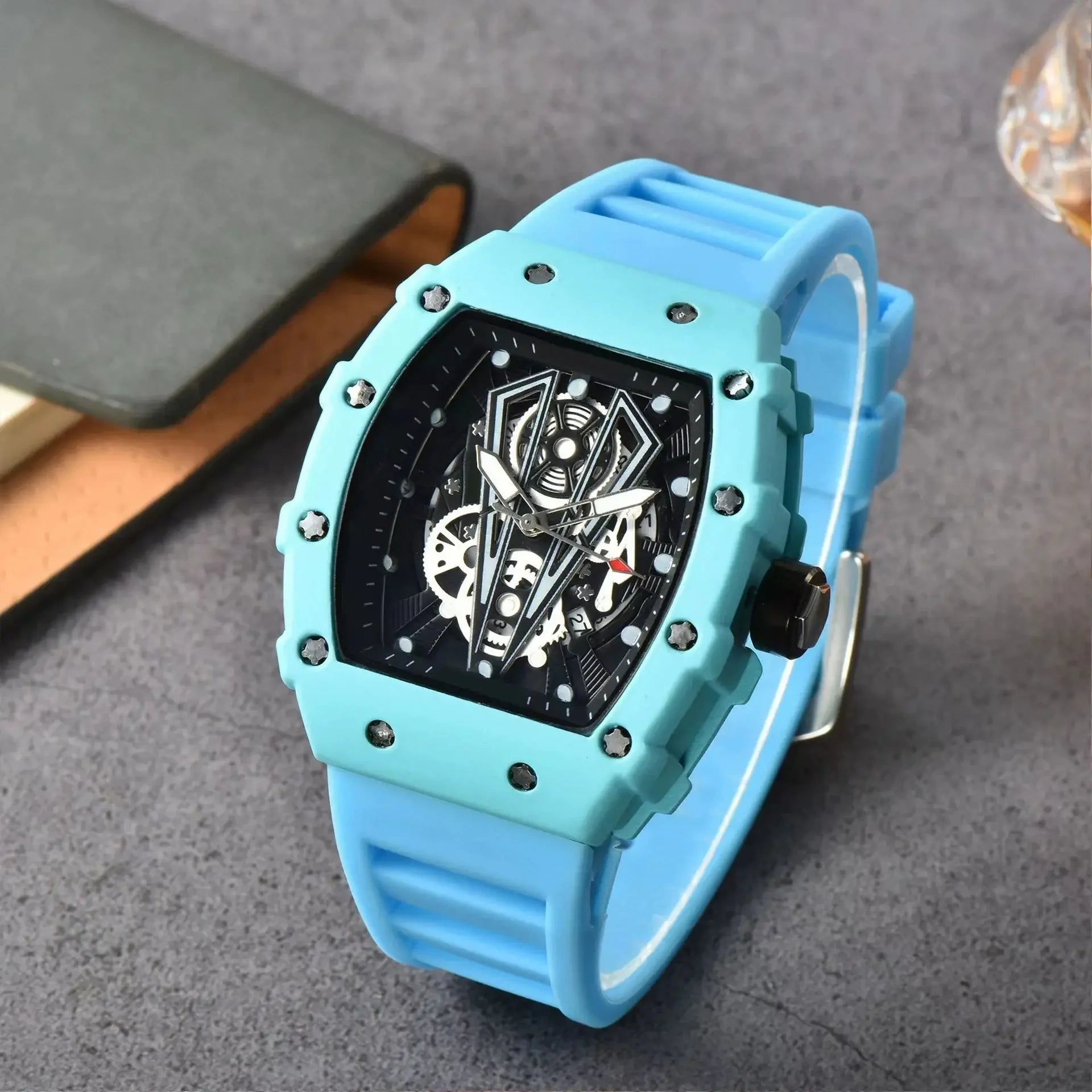 Luxury Quartz Men’s Wristwatch  Male Watch for Man Watches Trend Transparent Ghost Head Waterproof Skull