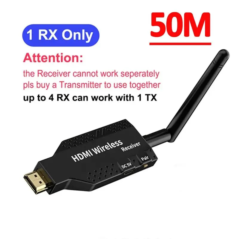 1080P 150m Wireless HDMI-Compatible 1 TX to 4 Splitter Video Transmitter Receiver for PS4 Camera Laptop PC to TV Monitor
