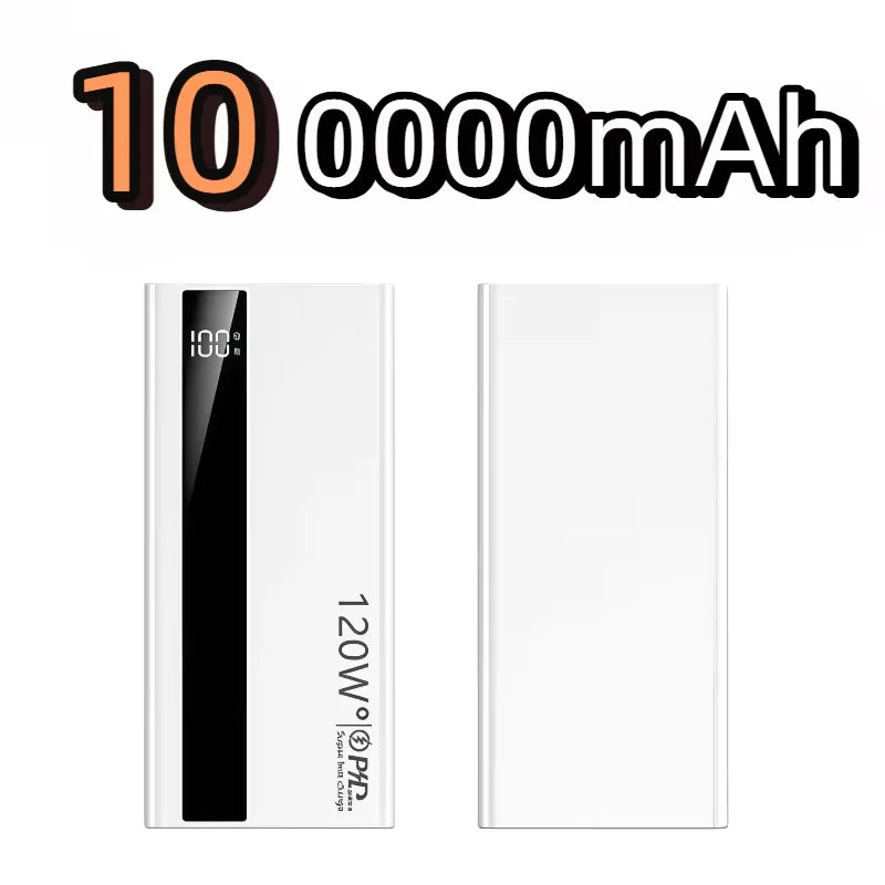 200000mAh High Capacity PowerBank 120W Super Fast Charging Portable External Battery Powerbank For Iphone Huawei Oppo Samsung