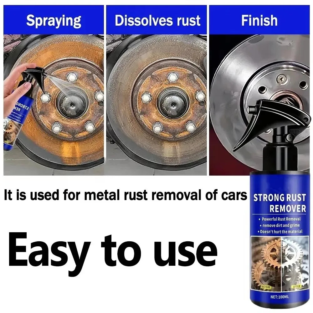 Car Rust Remover Auto Exhaust Pipe Rust Derusting Spray Quickly Car Wheel Hub Care Clean Metal Iron Prowder Stain Removal Agent