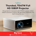 ThundeaL 2K 4K Full HD 1080P Projector TDA7W 2G 32G Android 13 WiFi 6 Home Theater TDA7 Beam Projector for Outdoor Meeting Video